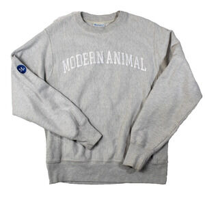 Champion Reverse Weave Sweatshirt Mens Small Gray Embroidered Campus Colligate